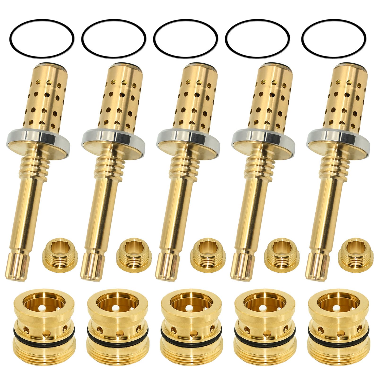 Ebrmeiwo 5-Sets TA-10 Flow Control Spindle and TA-4 Hot&Cold Seat with Gaskets, for Temptrol Shower Valves