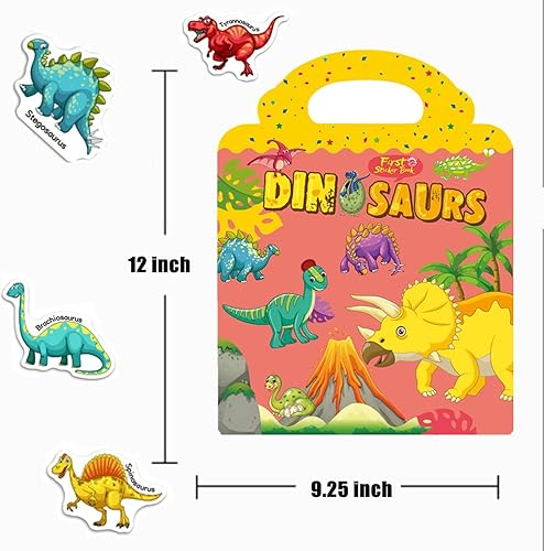 Miniatura 2 de Libro de calcomanías reutilizables para niños de 2 a 4 años, paquete de 8 libros de actividades para niños pequeños, dinosaurios, granja, insectos,