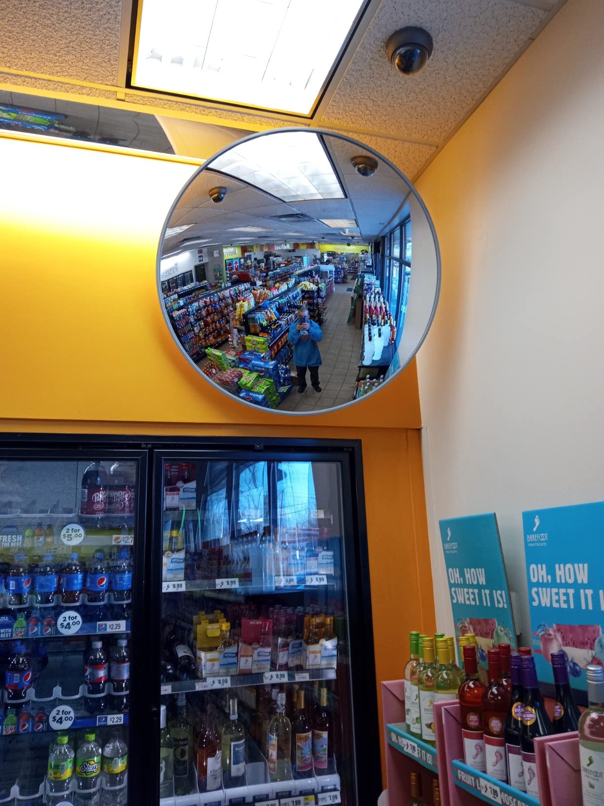 7/mo Finance 12” Acrylic Convex Mirror, Round Indoor Security Mirror