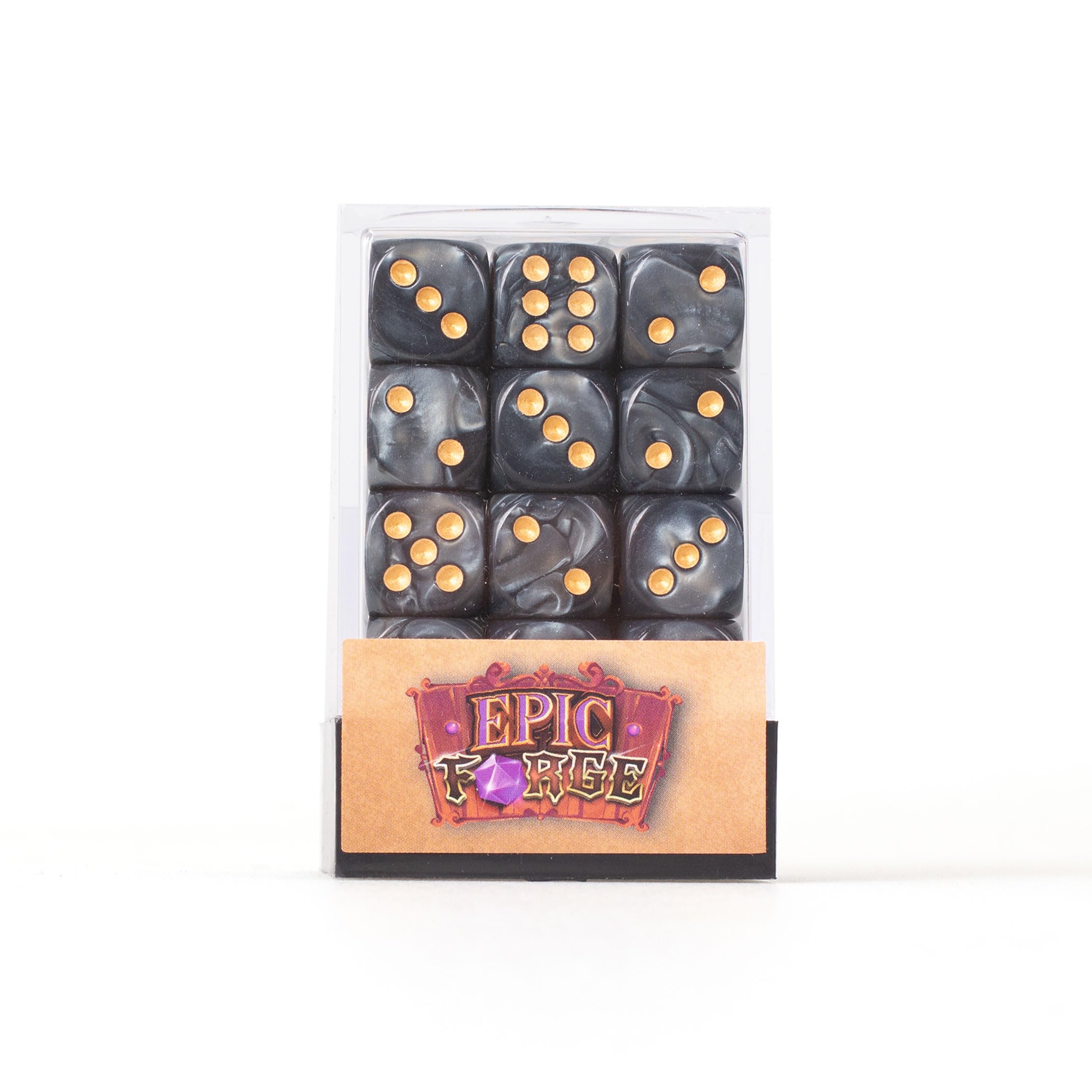 Epic Forge -Set of 36 six-sided dice – Black