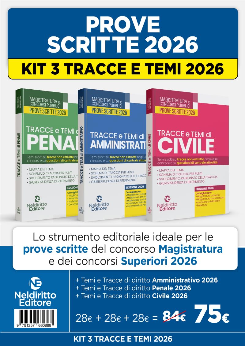 Kit tracce e temi 2026 per il concorso in magistratura e per i concorsi superiori