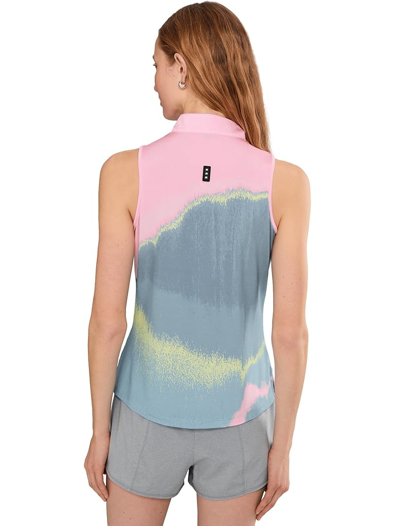 Pink Jamie Sadock Landscape Print Sleeveless Polo
