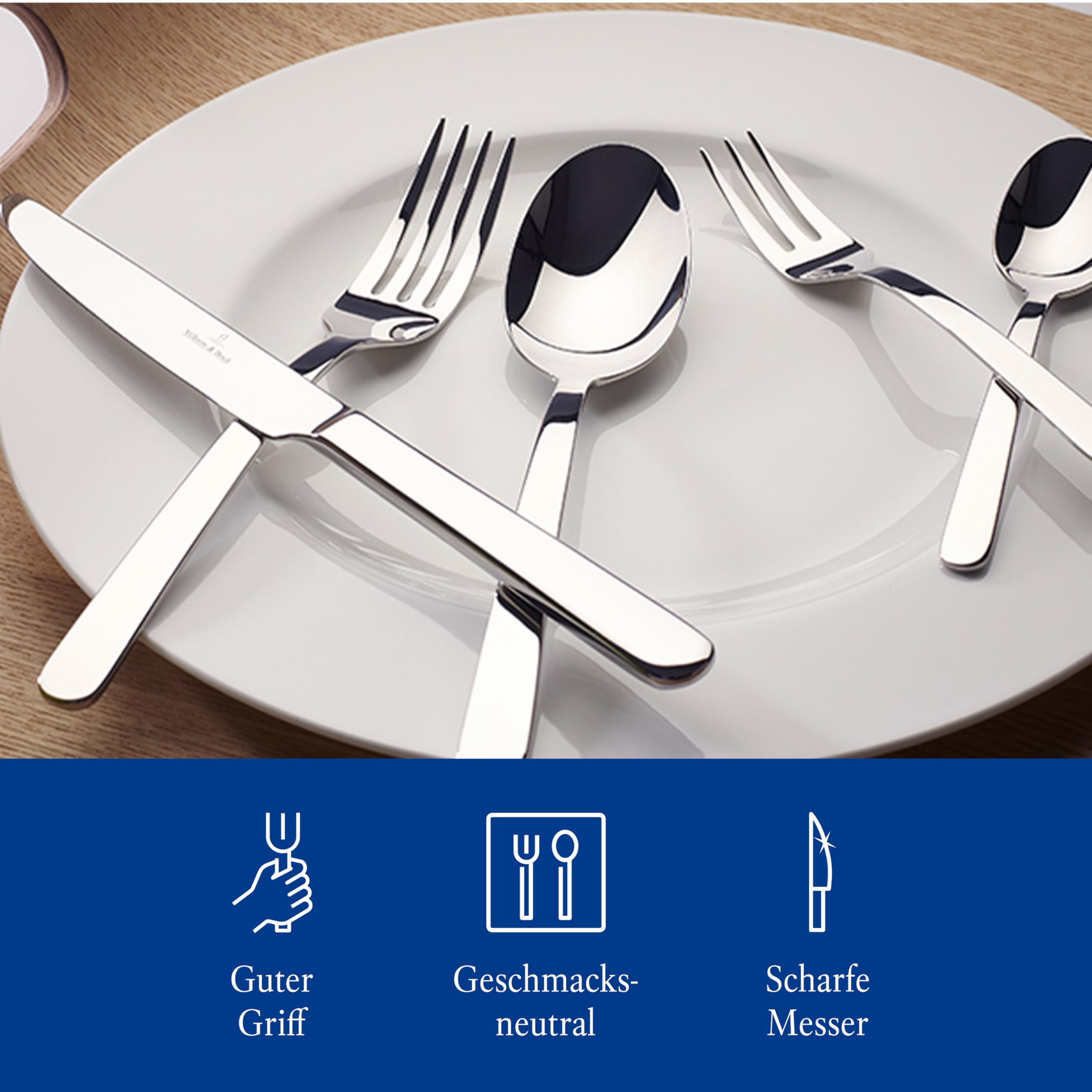 Villeroy & Boch - Louis Tafelbesteck 24 teilig für 6 Personen, Spülmaschinenfest, Rostfrei, Besteck Set, Essbesteck Set, Besteckset, Cutlery Set, Messer, Gabel, Löffel, Edelstahl