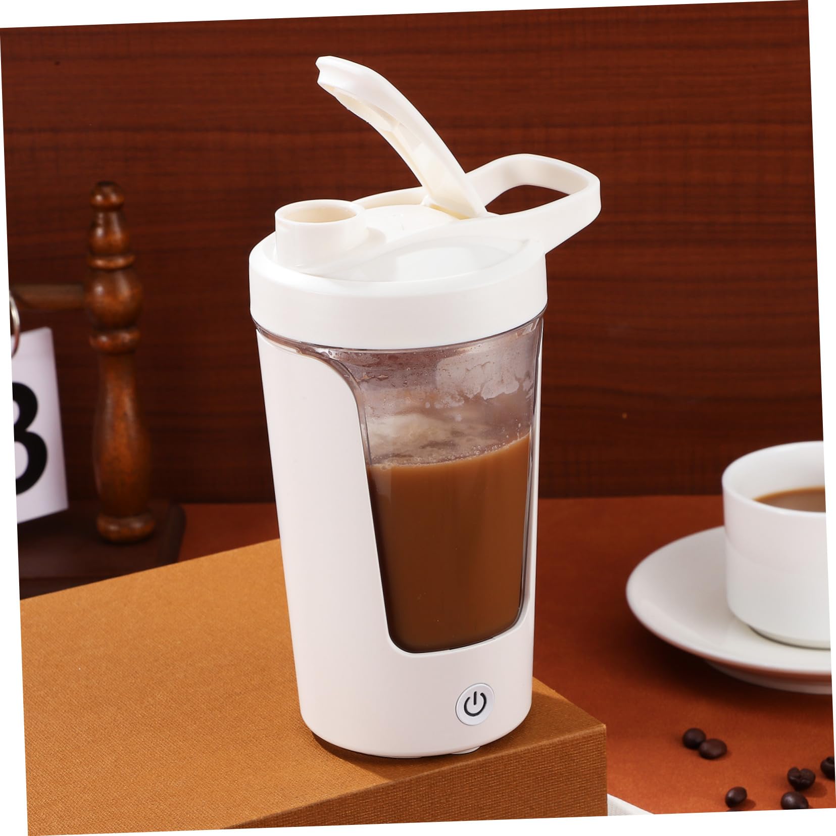 Homoyoyo Bouteille Shaker Électrique Rechargeable Café et Protéines Tasse Mélangeuse Automatique Portable PP et Abs Agitation Rapide pour Boissons Soymilk et Café