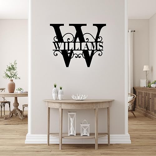 Custom Metal Signs Metal Name Sign Split Letter Monogram Wall Decor Metal Wall Art Metal Wall Art Last Name Sign Family Name Sign Personalized