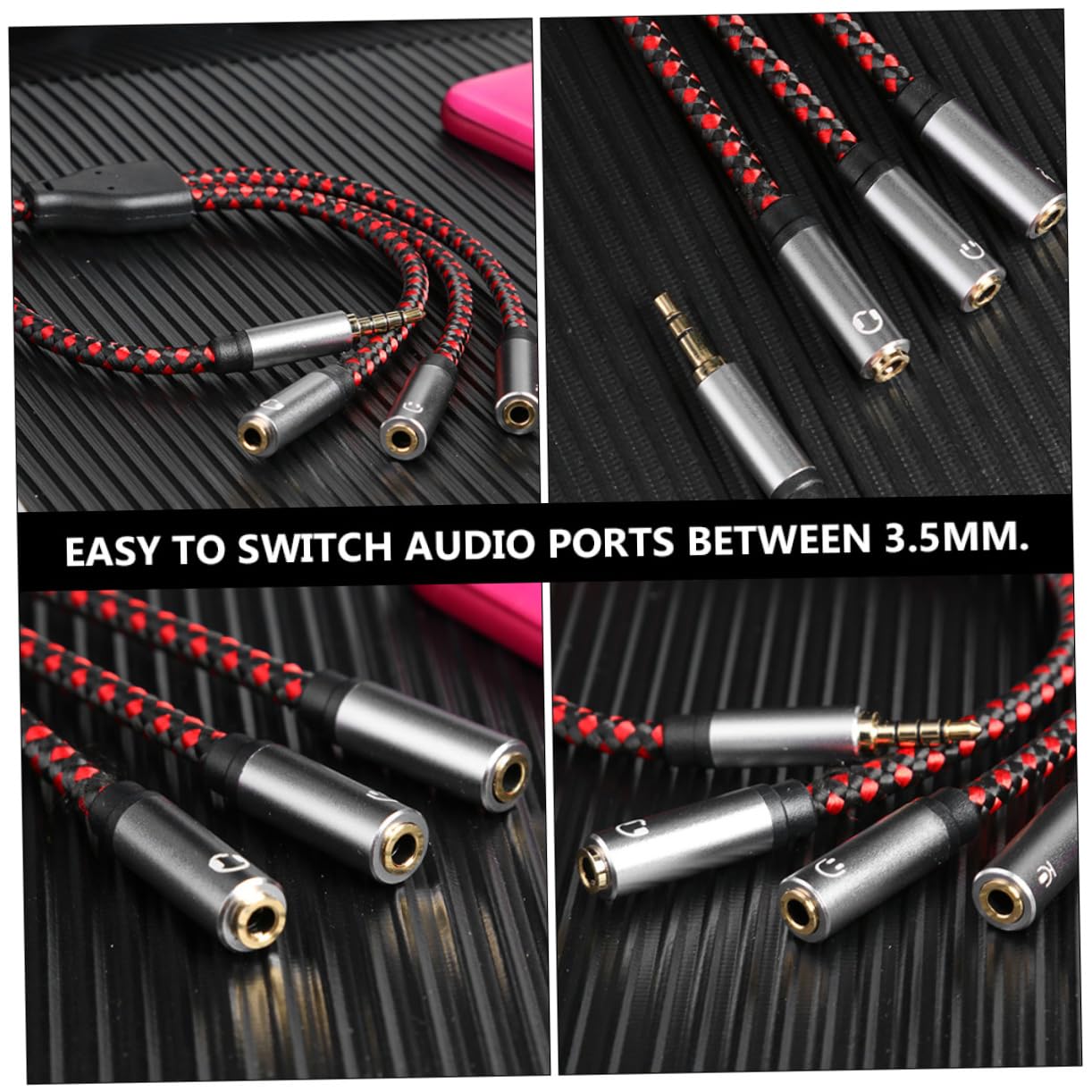 Mikikit 3pezzi Cavo Splitter Audio Di Alta Qualità Per Cuffie Adattatore Vie Per Laptop e Smartphone Compatibile Con Dispositivi Porta Placcato Per Connessione Stabile e Qualità Audio
