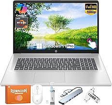 HP 2026 17.3 Inch Touchscreen Laptop, AMD 12-Threads Ryzen 5 7430U(up to 4.3 Ghz), 16 GB RAM, 1 TB SSD, HD+ Anti-Glare Display, Copilot-AI, Wi-Fi 6, Win 11 Pro, for Business & Student, w/Accessories