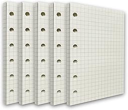 WBway 手帳リフィル ミニ6穴サイズ 5mm 方眼 【5冊セット】 225枚 システム手帳 メモ帳 リフィル ポケットサイズ レフィル 中身 A7 (5mm方眼)