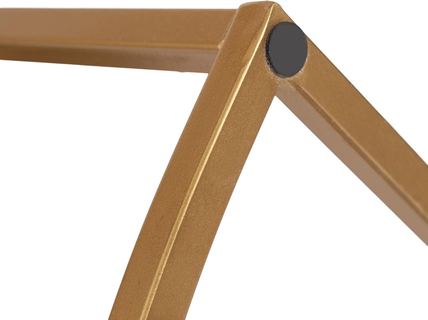Walnut Brown and Gold Half-Circle Console Table with Storage