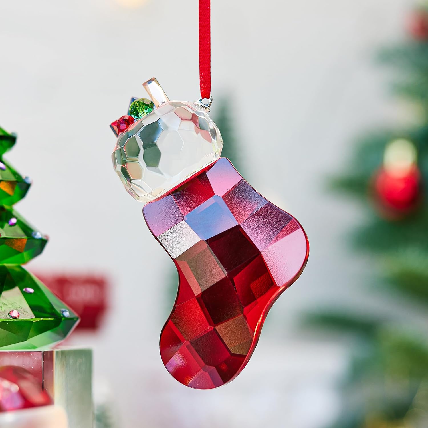 Crystal Christmas Stocking Tree Ornament 2025, 3.9" Glass Stocking Ornaments for Christmas Tree Decoration, Perfect for Festive Home Decor, Xmas Gifts - Image 5