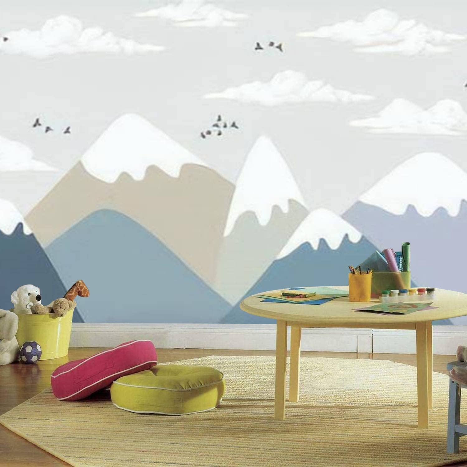Papier Peint Autocollant 3D Effet Montagne - Modèle N8138 Romy - Décor Mural Amovible - Neuf