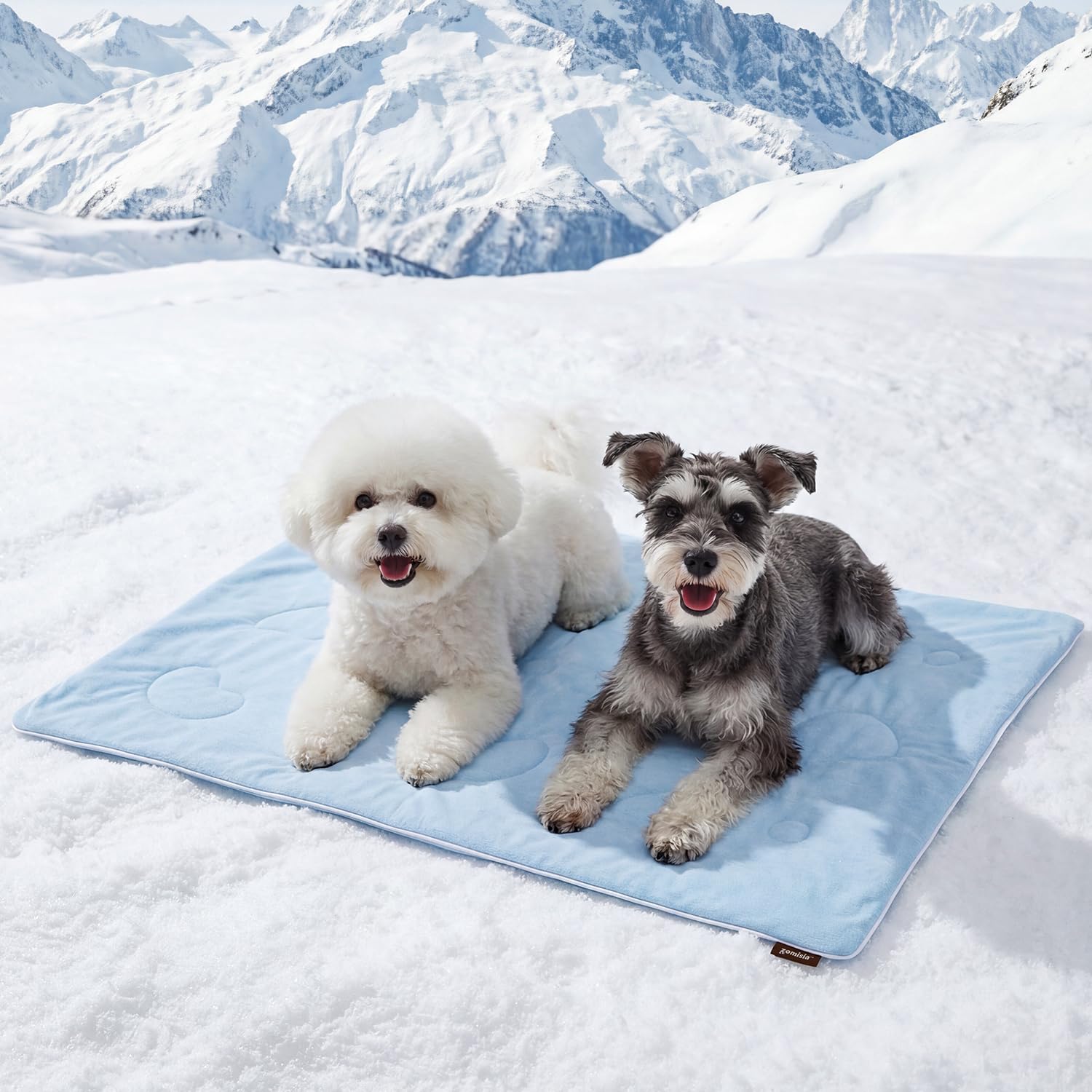 ZOMISIA Cooling Blanket for Medium Dogs - High Q-MAX 0.4+ Cold Washable Pet Blanket, Travel Soft Dog Summer Essentials, Blue, 30"x40"