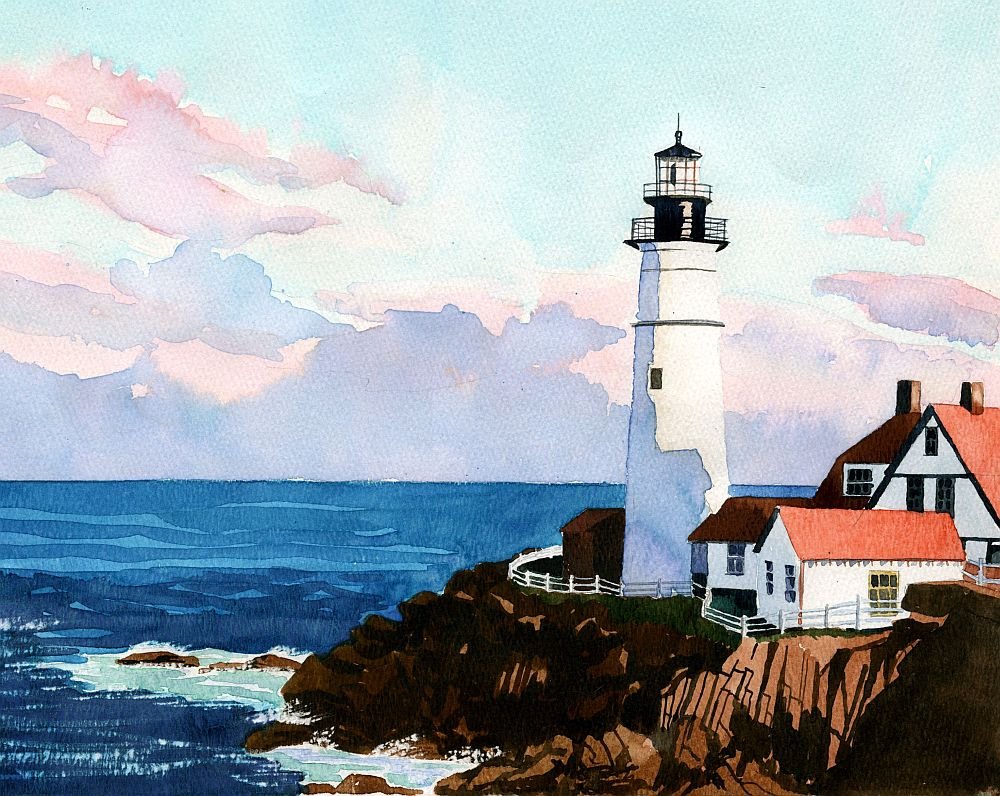 Watercolor Lighthouse