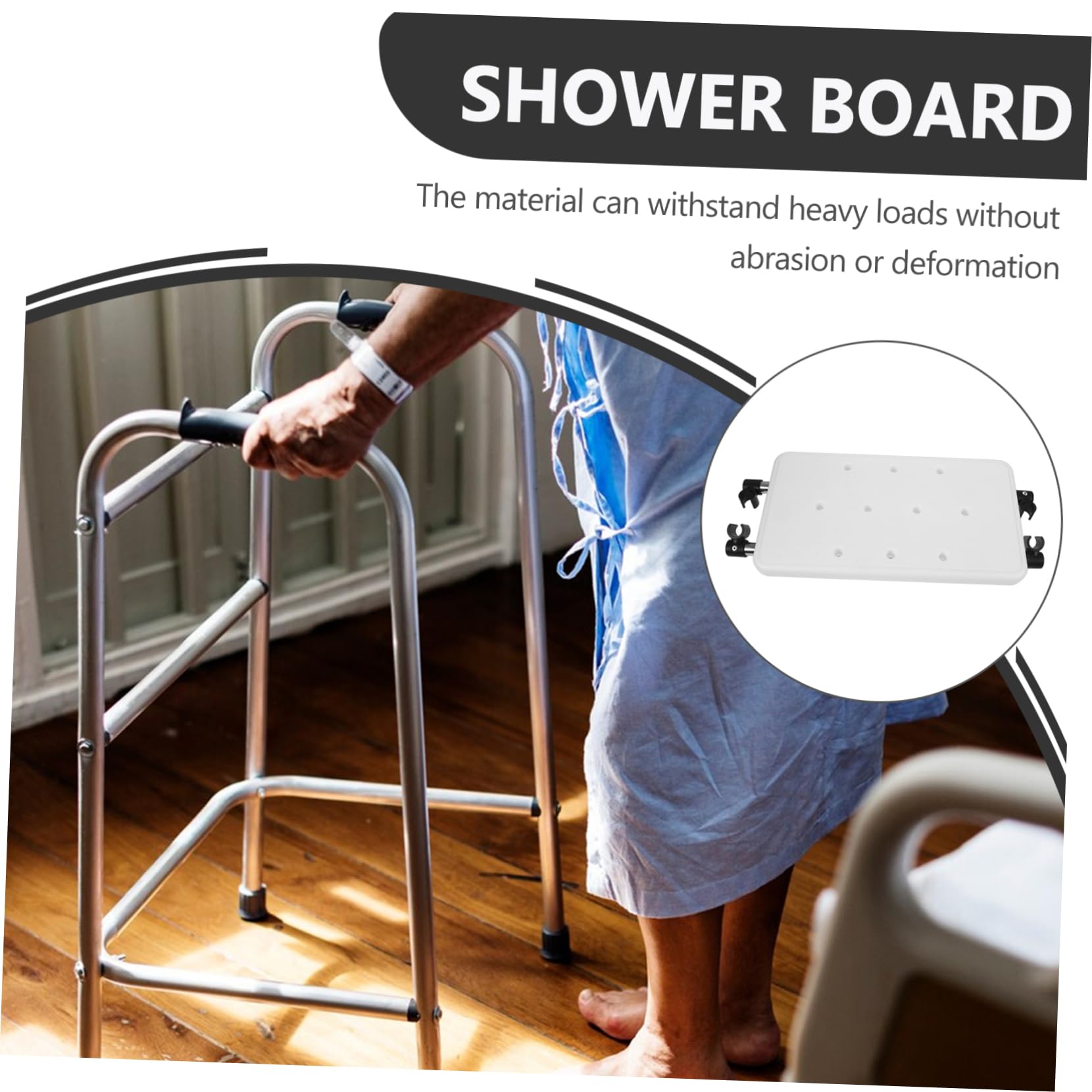 Healvian Accessorio di Ricambio in Lega di Alluminio e Plastico, Supporto Stabile e Comodo per Deambulatore Sedile Reversibile per Sedia Doccia