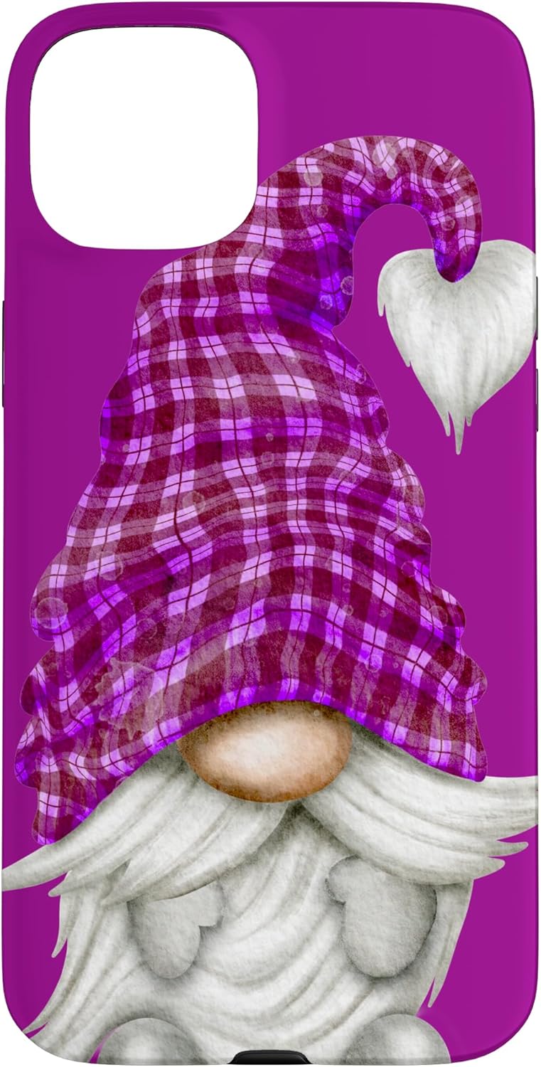 Purple Gnome With Buffalo Plaid Hat For Spring And Summer Case for iPhone 11