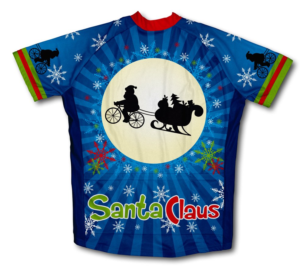 ScudoPro E.T. Santa Claus Short Sleeve Cycling Jersey for Youth - Size M Blue