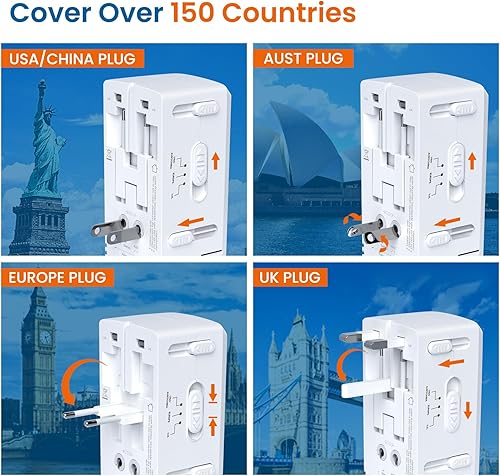 Miniatura 6 de Adaptador de viaje universal y convertidor combinado convertidor de voltaje de alimentación voltaje reductor voltaje 220V a 110V para EuropaReino