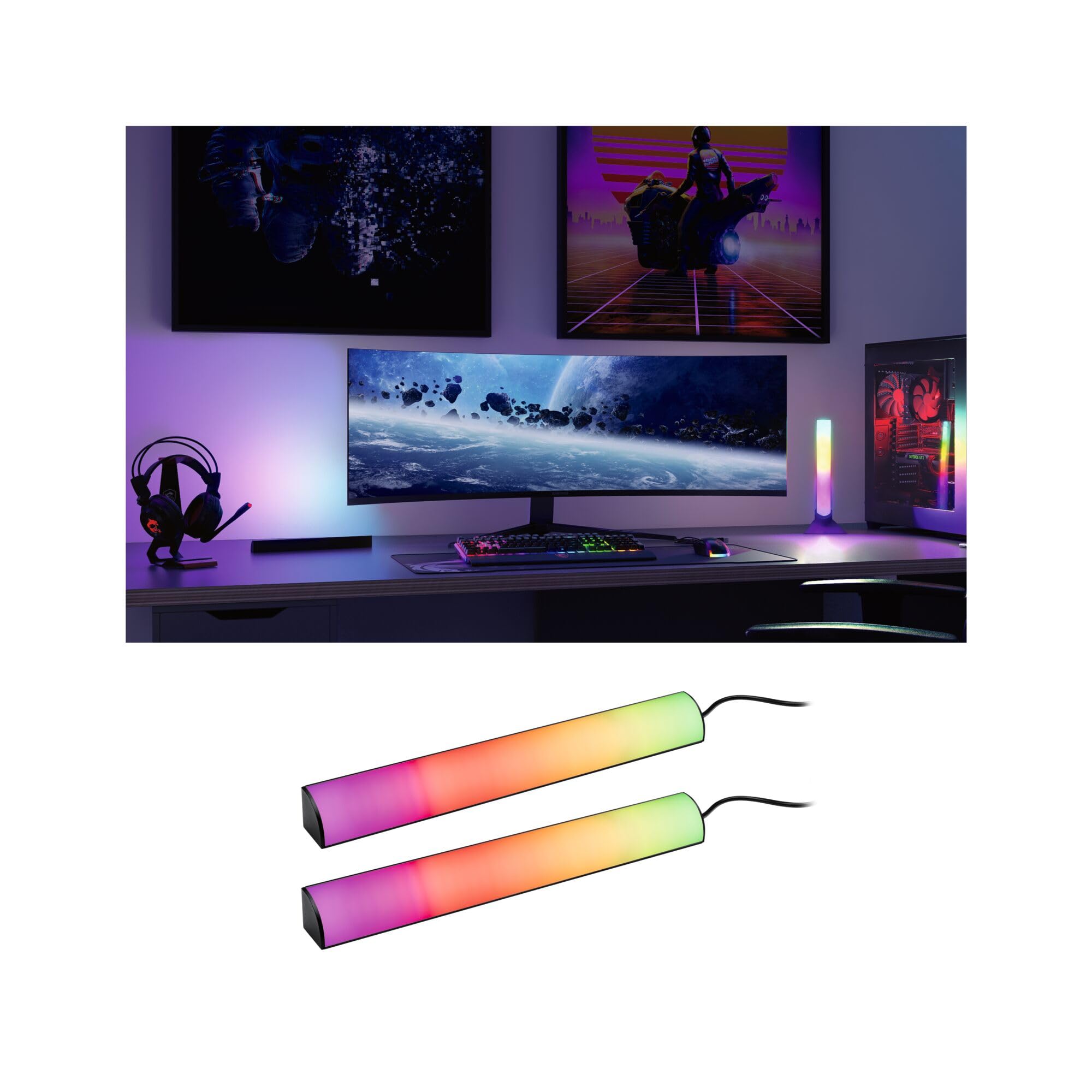 Paulmann 78878 EntertainLED Barre lumineuse LED RVB à intensité variable 2 x 0,6 W 2 x 24 lm RVB