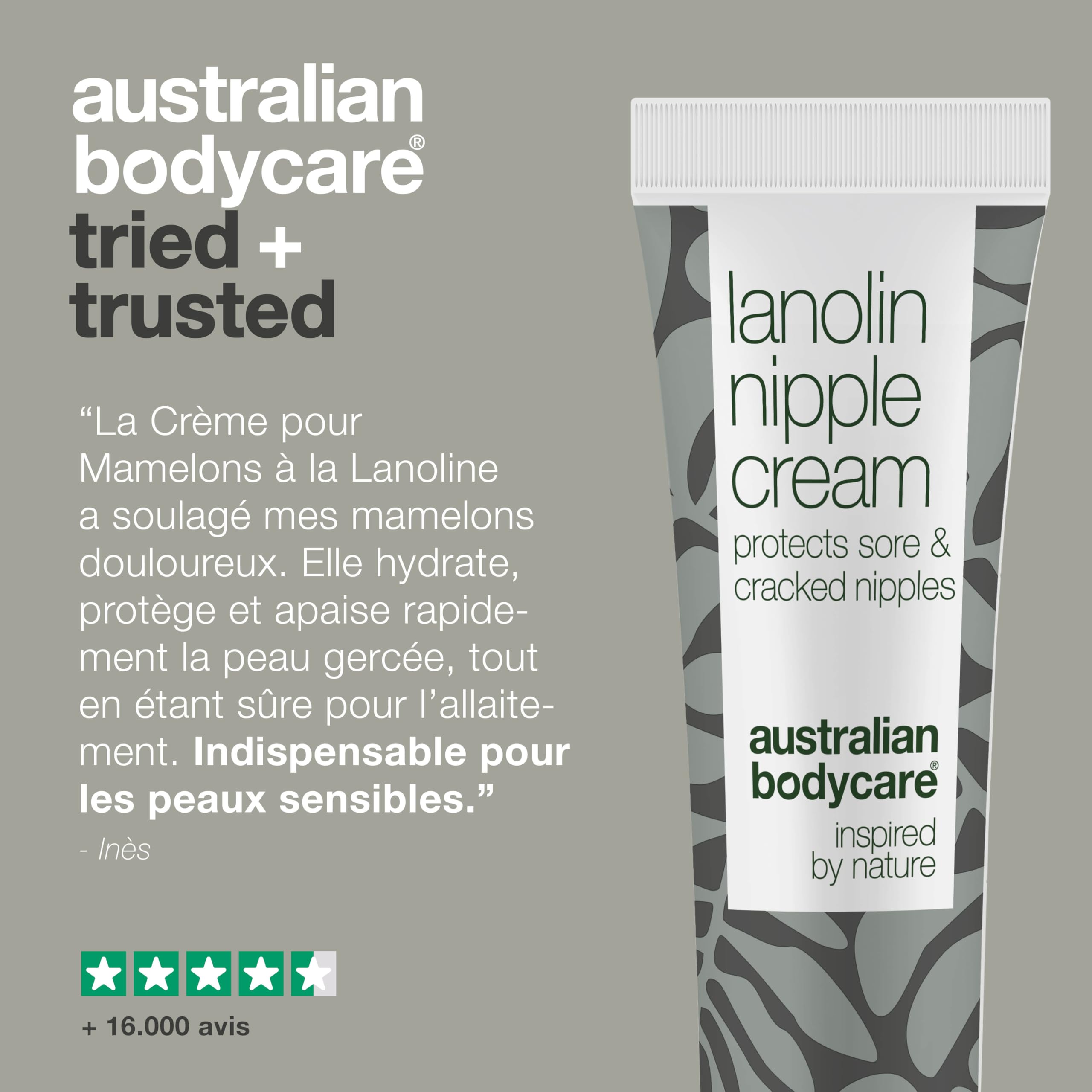 Crème pour mamelons à la lanoline – Soulagement naturel pour mamelons secs, fissurés et douloureux – Hydratation profonde