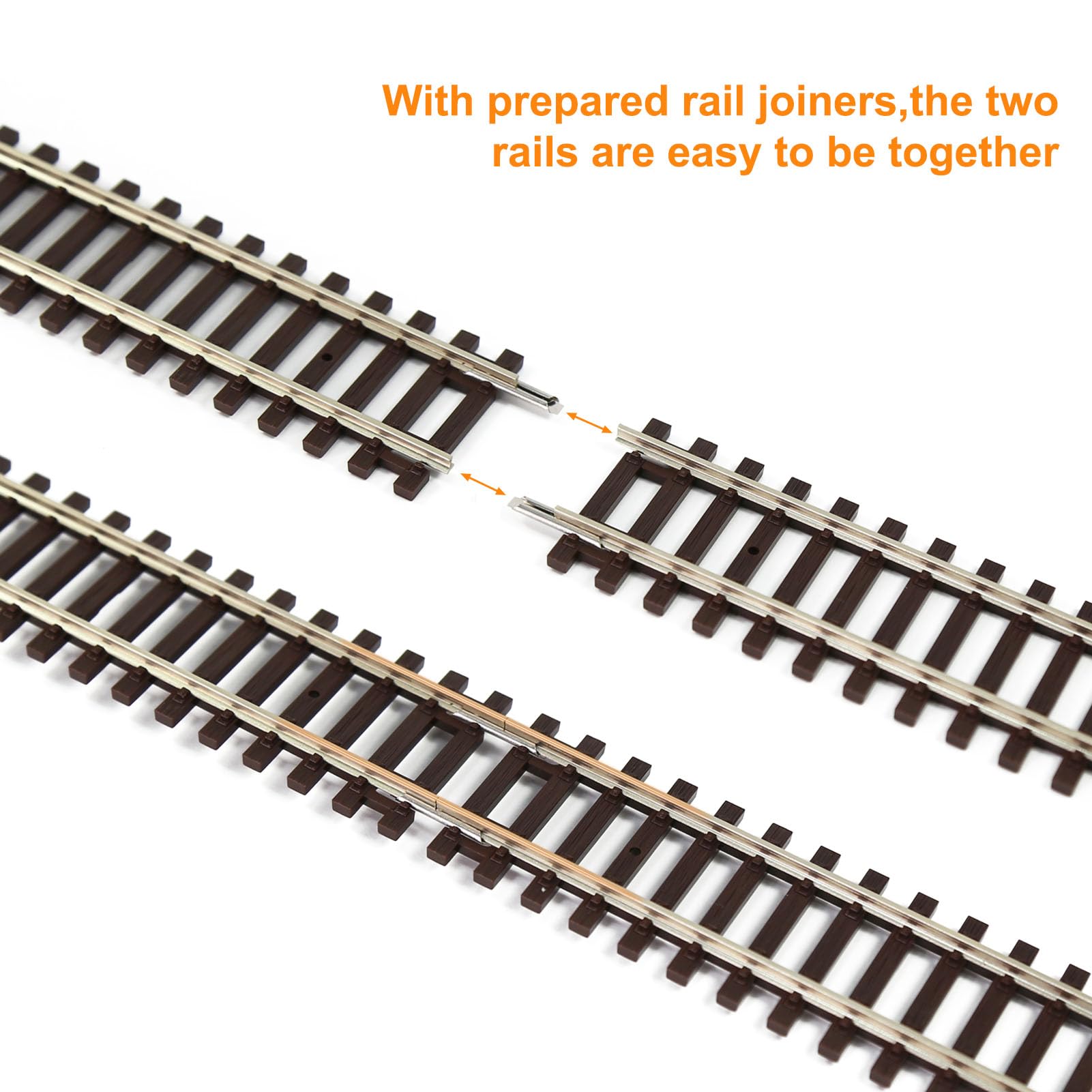 HO Scala Codice 100 Binario dritto/Curvo Binario Rame-Nichel con Joiner (binari dritti-12PCS)