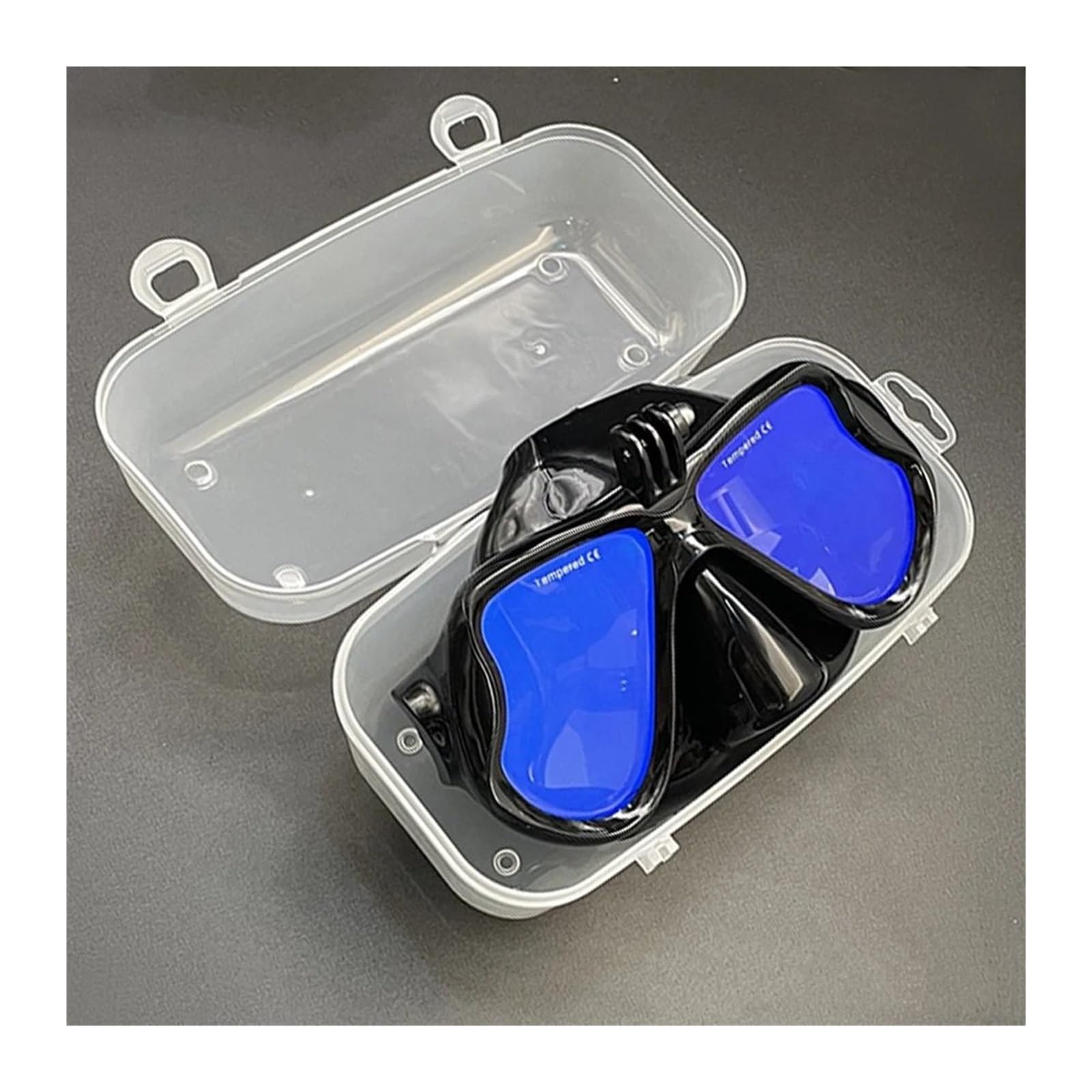 Kit de de Buceo Cómoda máscara de natación de Silicona con Espejo y Soporte para cámara para Gafas de Buceo GoPro para Adultos Buceo(Black 2)