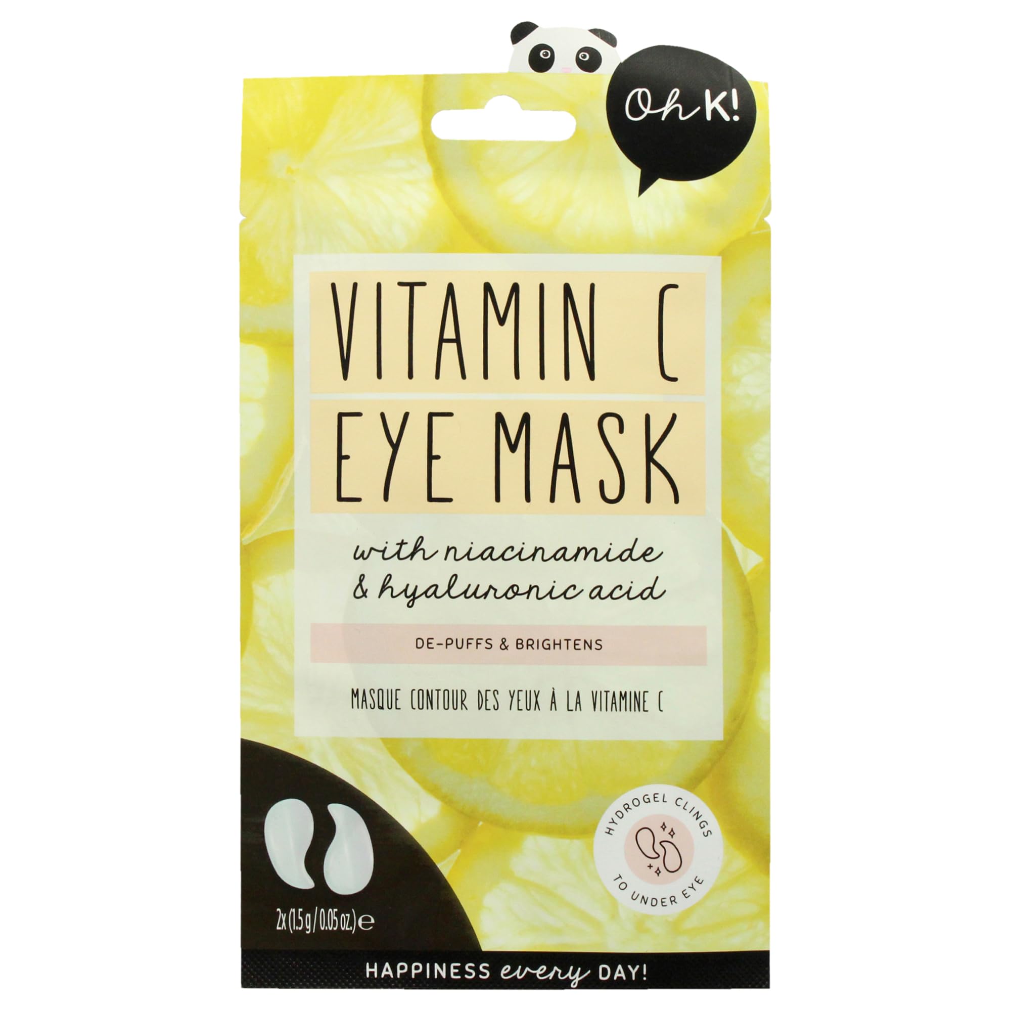 Brightening and Cooling Eye Mask for Puffy Eyes, Packed with Hyaluronic Acid and Vitamin C, Vegan and Cruelty Free, 15g