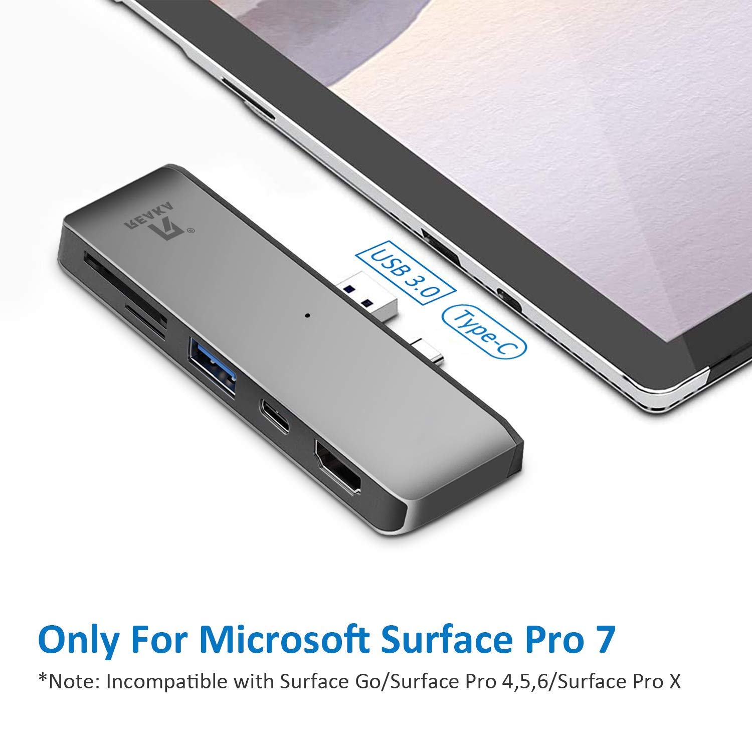 Surface Pro 7 USB C Hub, RREAKA 5in2 Surface Pro Adapter Docking