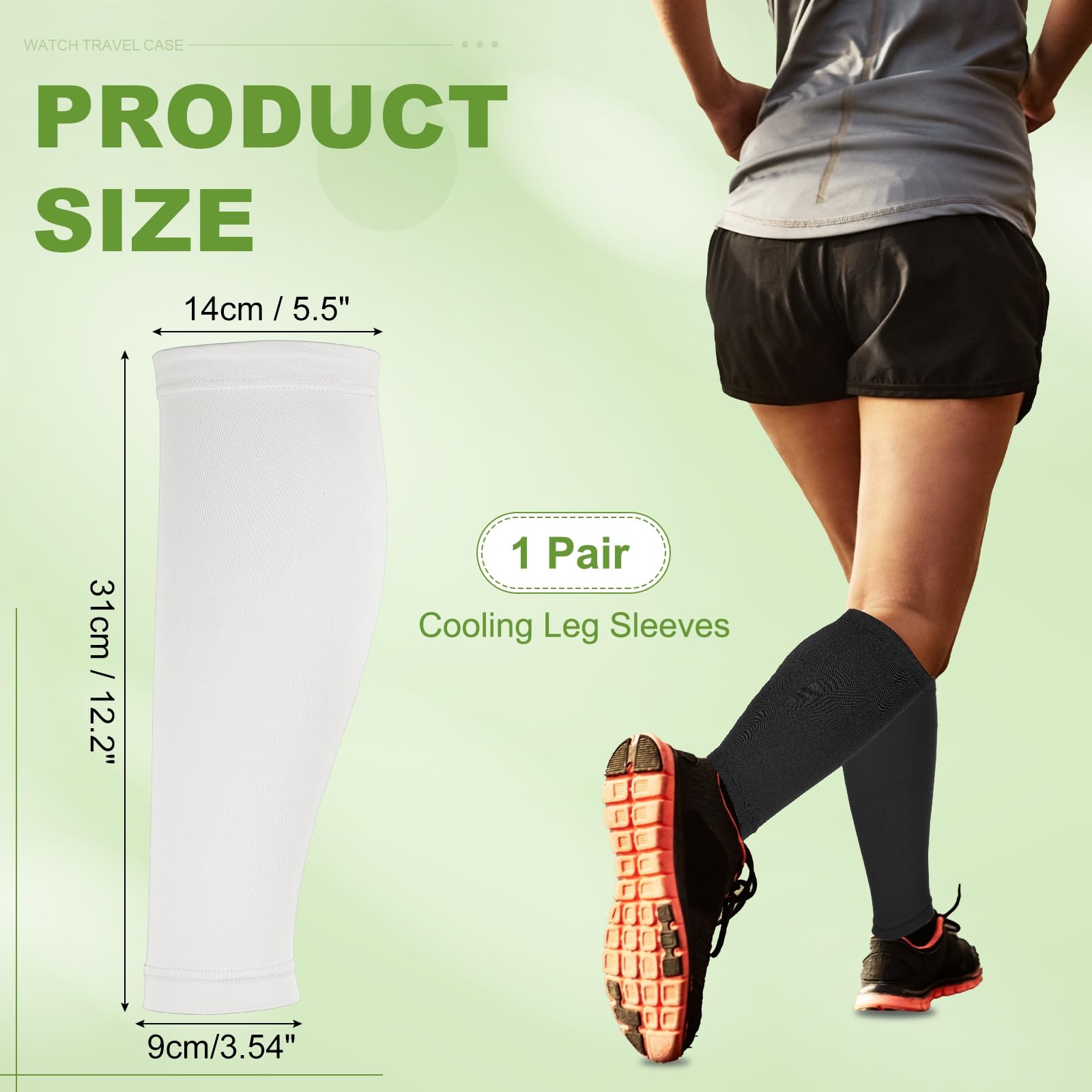 Maniche per gambe con protezione solare, a compressione, in seta di ghiaccio, con strisce antiscivolo in silicone