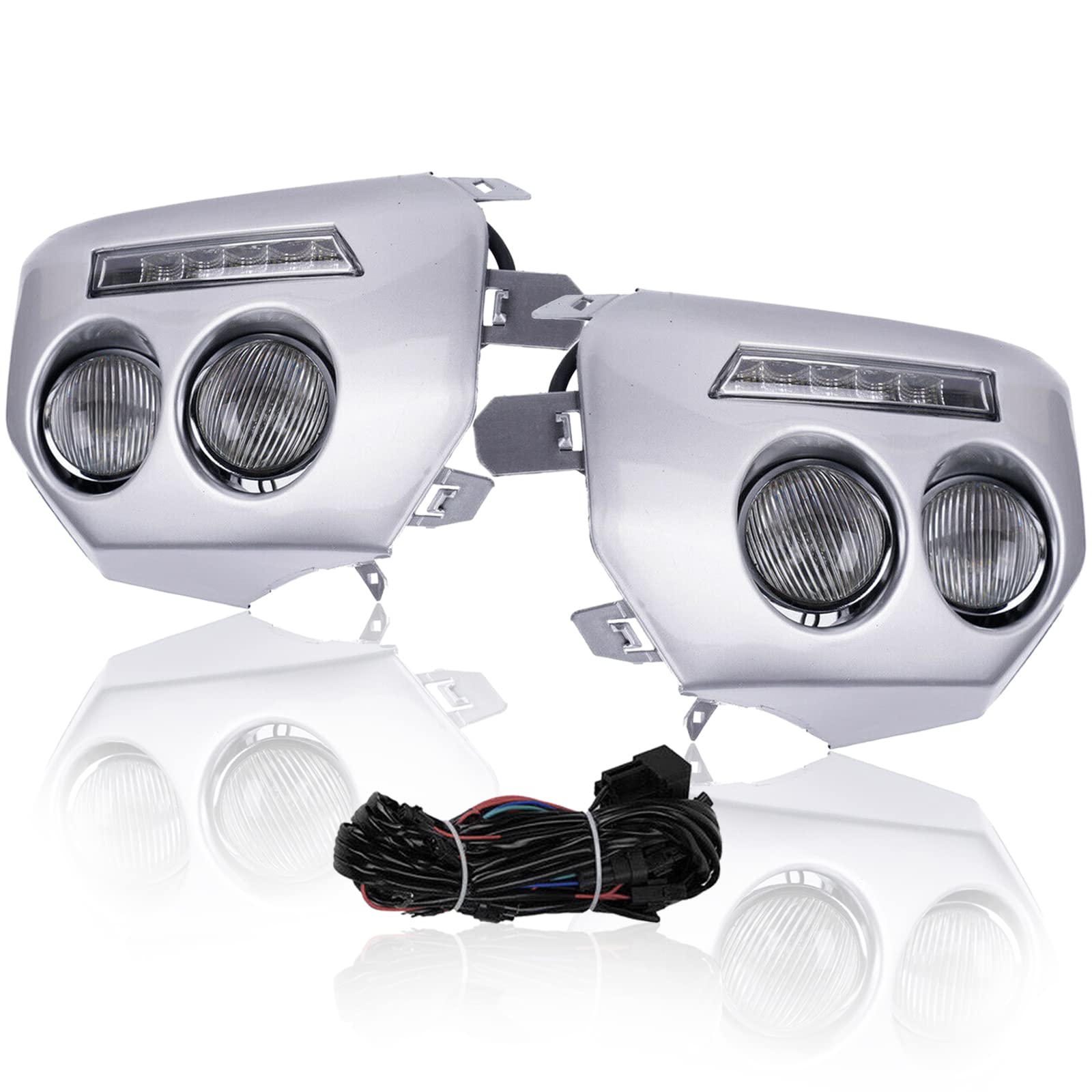 Amazon.com: Kspeed LED Strip DRL Driving Fog Lights w/Chrome Bezel 