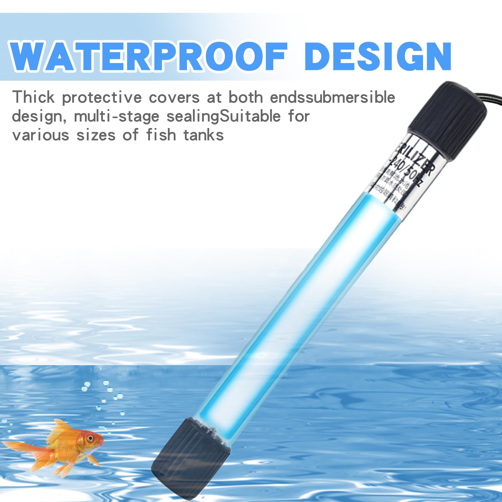 Lampe stérilisateur UV pour aquarium 13 W avec minuterie, étanche