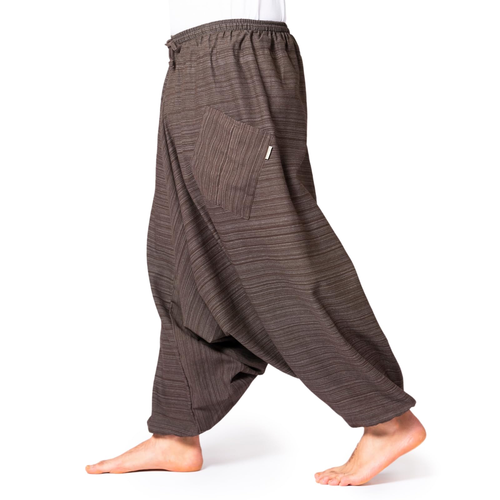 PANASIAM Aladin Pants Cotton 'Lini', Brown, L