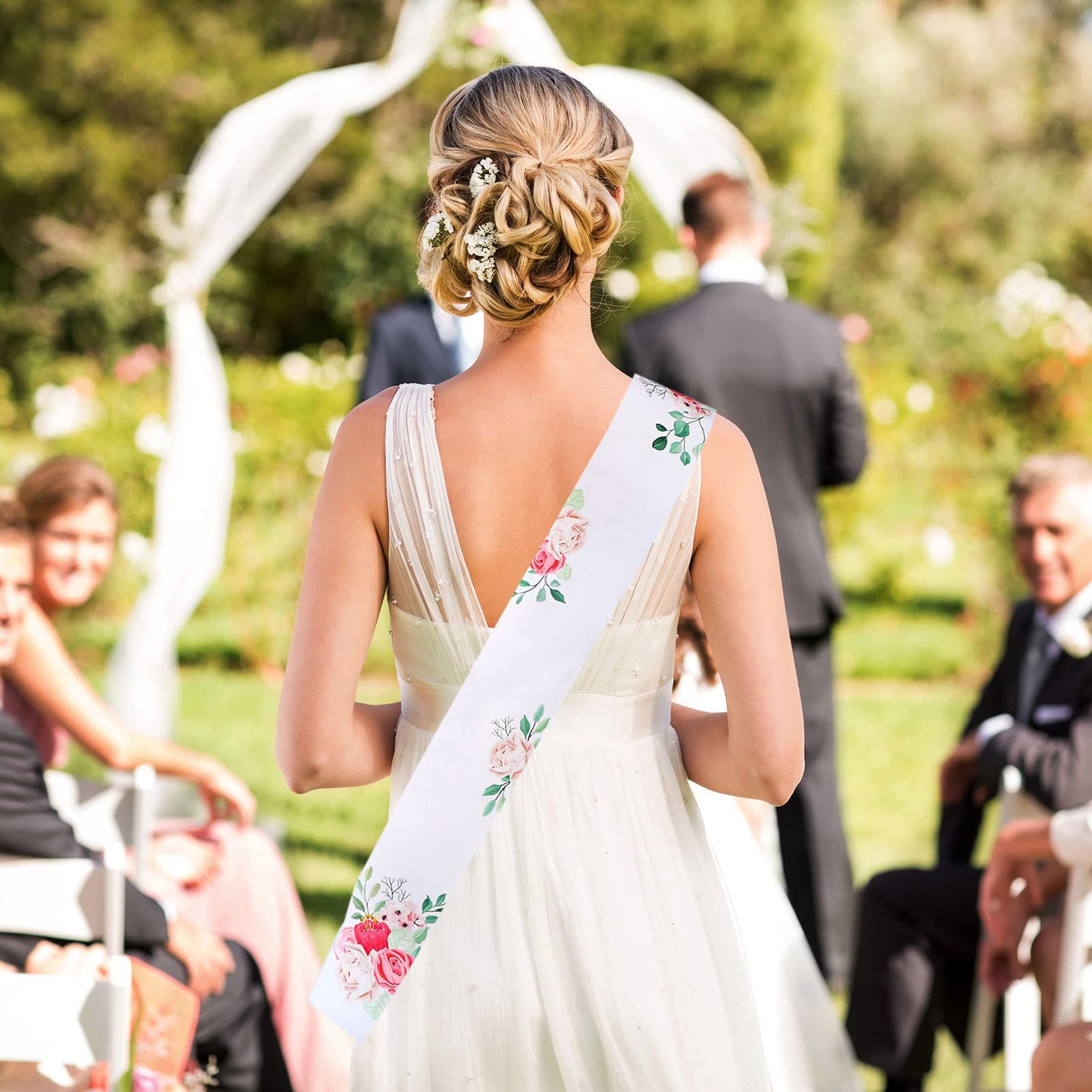 Just Married Schärpen Set - Gold Glitzer Schärpen Für Braut & Bräutigam