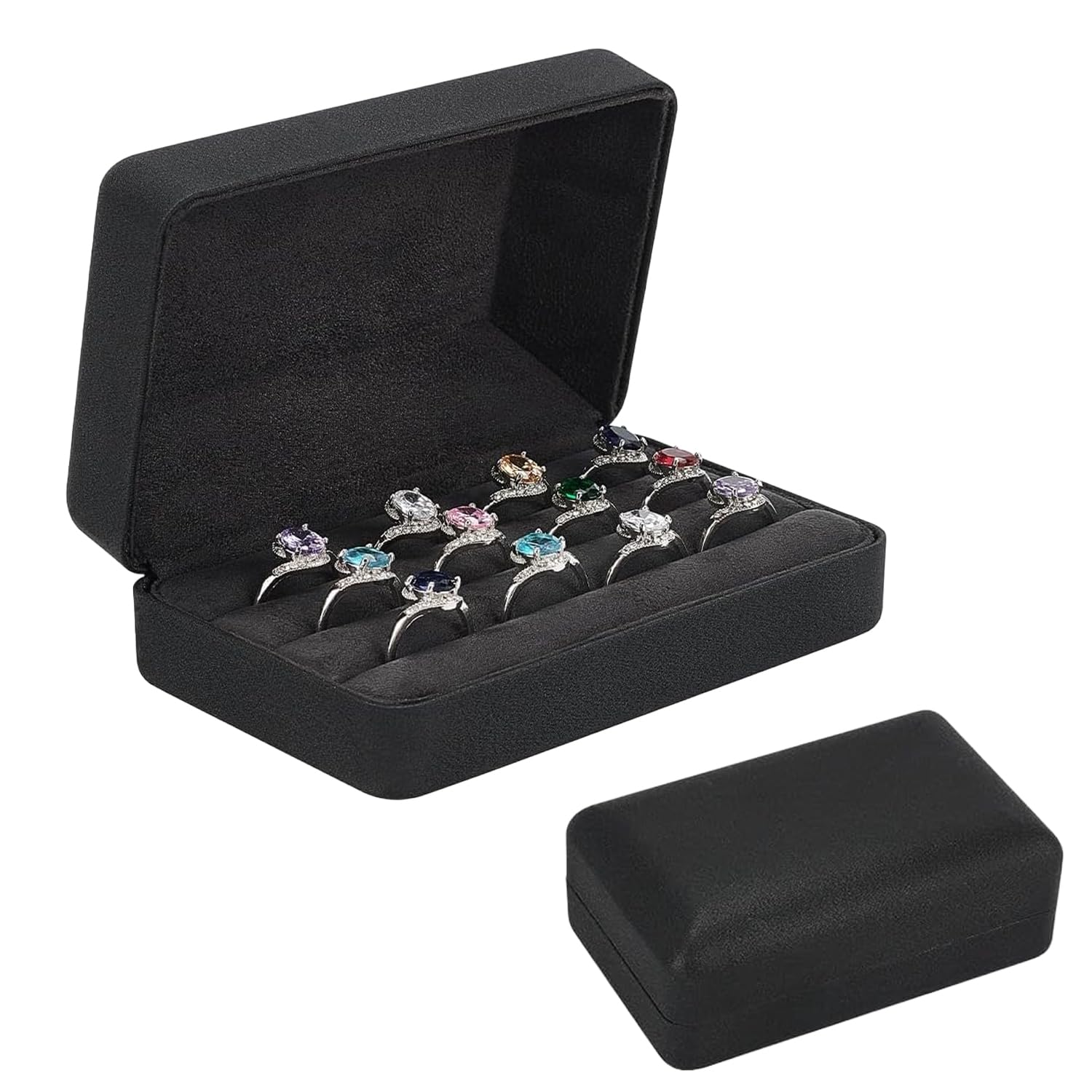 Boite Bague, Boite Rangement Bijoux, Rangement Bague, Boîtes à Bijoux Et Présentoirs, Cuir Pu Boîte De Présentation Pour Femmes, Hommes, Filles, Boucles d'Oreilles, Boutons De Manchette