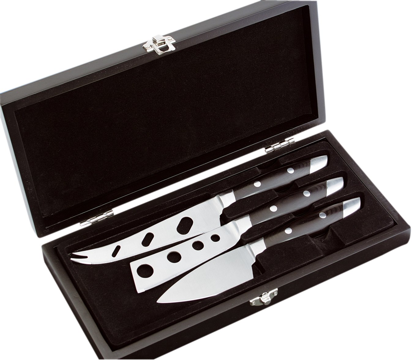 Cilio 294200 Käsemesser-Set FONTINA, Edelstahl, Silber-Schwarz