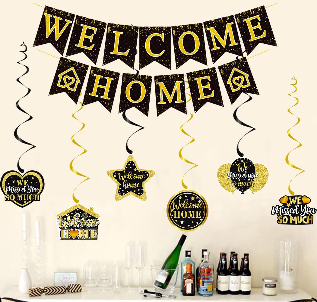 Elicola Welcome Home Party Decorations Set including 6PCS Hanging Swirl for Baby Shower and Family Celebration - Image 3