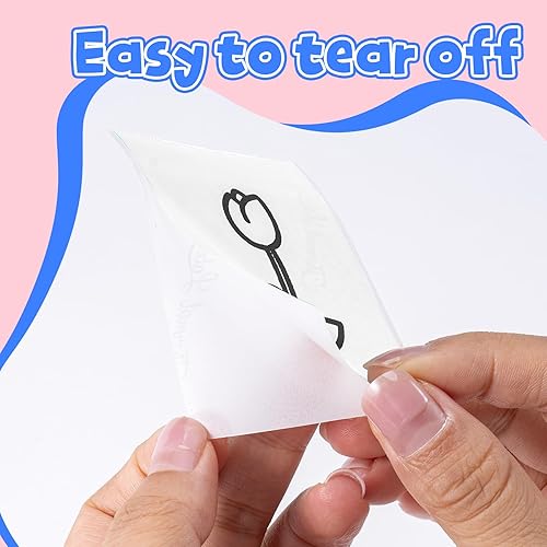 Miniatura 7 de Phomemo Papel adhesivo térmico colorido para impresora de bolsillo Phomemo M02M02 ProM02SM03, personaje negro en púrpurarosaazul, 1.969 in x 11.5