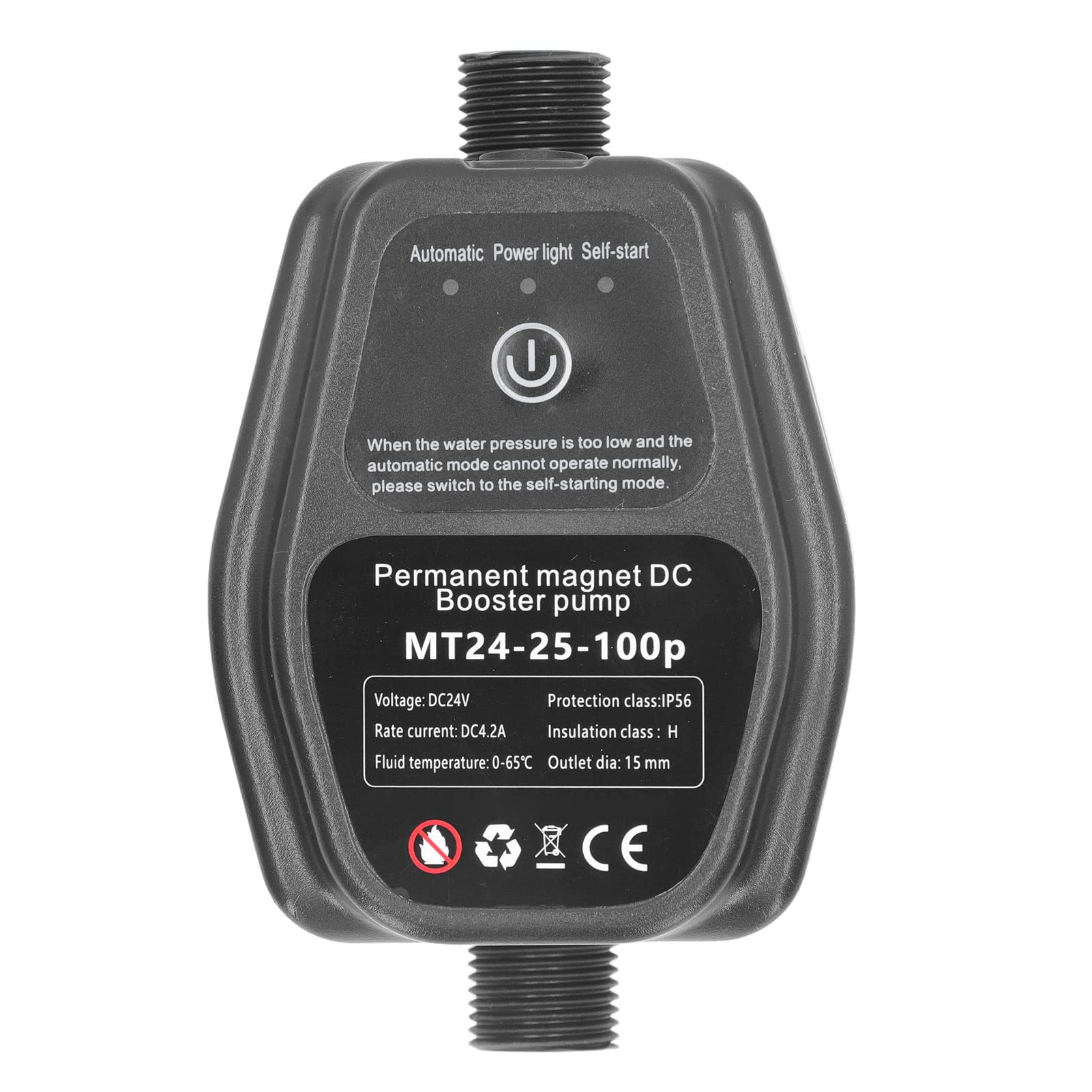 24V Home Automatic Booster Pump Small Centrifugal Pump 25L/min Maximum Flow for Faucet Toilet Boiler Shower Constant Water Pressure