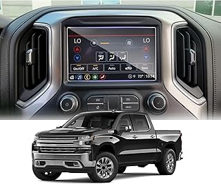 Glass Screen Protector for 2014-2017 2018 2019 2020 2021 Chevorlet Silverado Accessories Infotainment Display Screen Protector Foils Tempered Glass 9H Anti-Scratch Navigation Center Control Touchscreen Protective Film (8-inch)