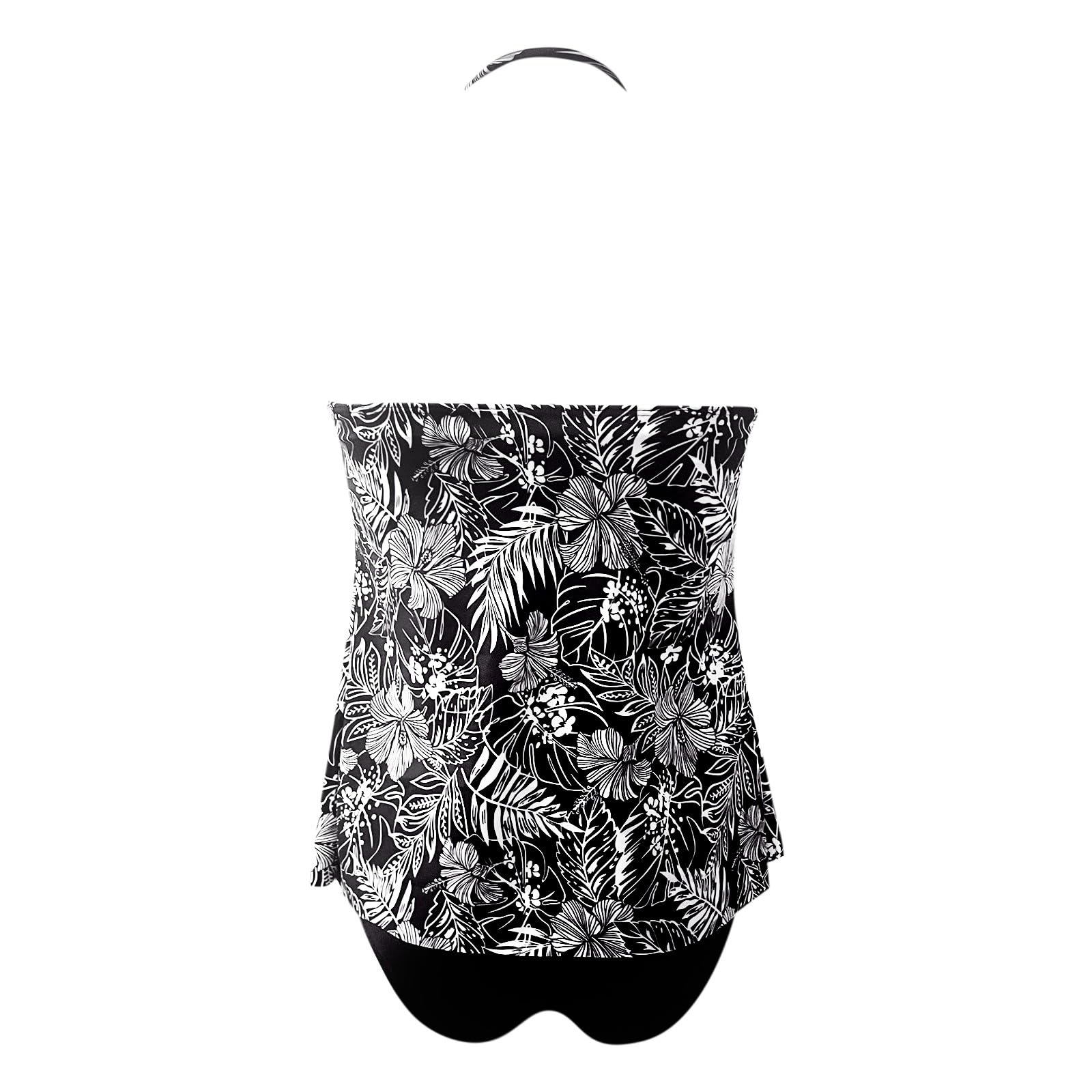 Generisch Bikini da donna, costume da bagno con spacco, con stampa quadrata, tankini