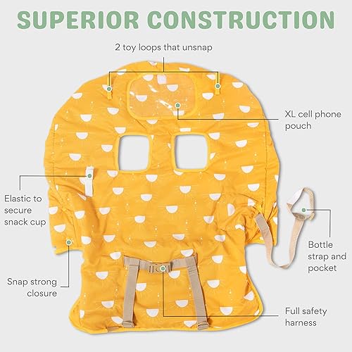 Miniatura 3 de Funda para carrito de compras para bebé niña y niño  Funda resistente al agua para silla alta con bolsa para teléfono y bolsillo  Funda de carrito