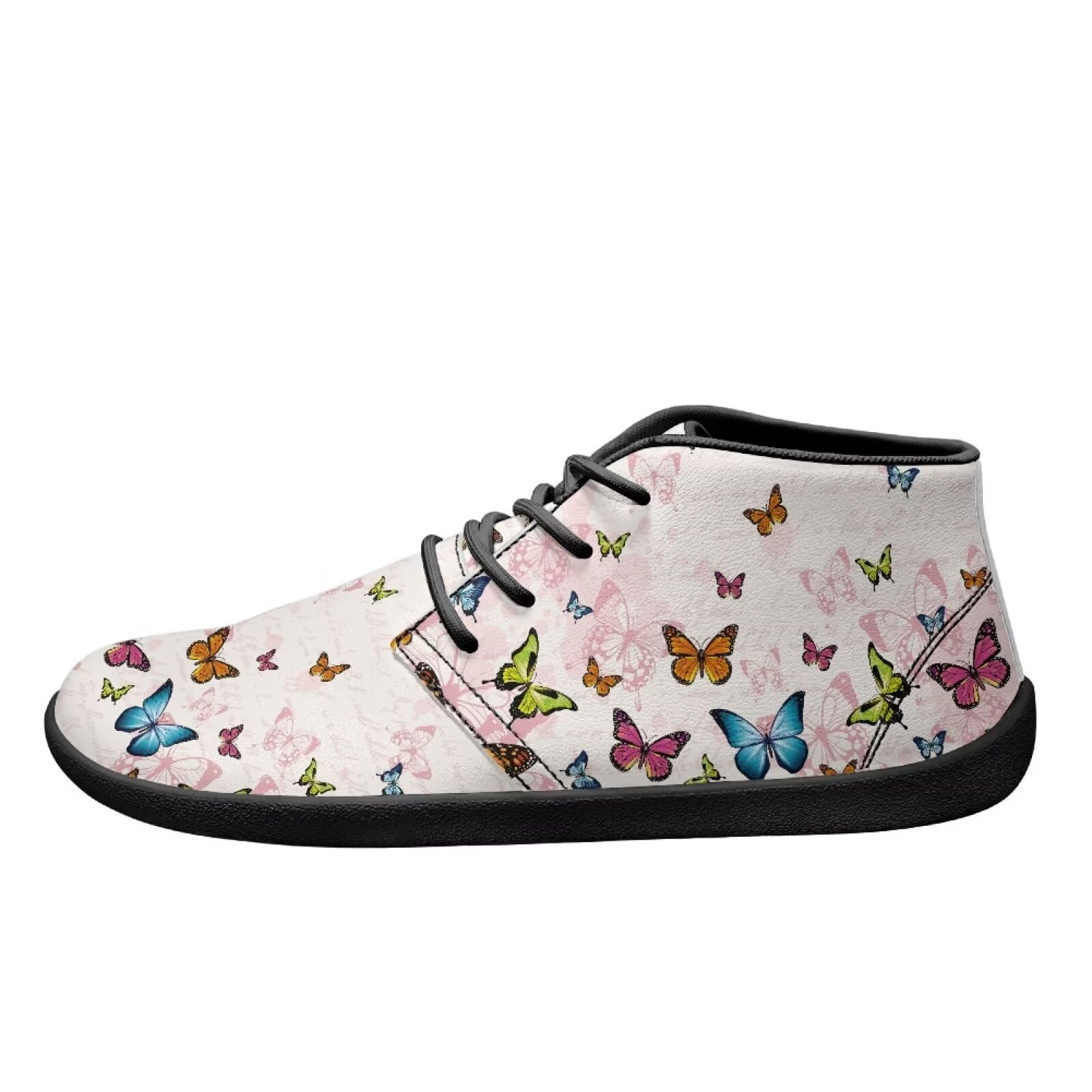 Fuxowvby Butterfly Wide Toe Barefoot for Women Waterproof Fashion Hiking Shoes Sport Zero Drop Tennis Barefoot for Ladies Soft Exercise Non-Slip Shoes for Teen Girls Black US 12.5