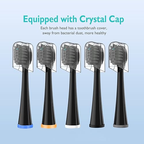 Miniatura 8 de Cabezales de cepillo de repuesto para Waterpick Sonic Fusion 2.0  Cabezal de cepillo de dientes para agua pik con anillos codificados por colores y