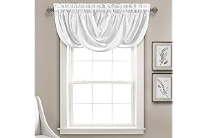 Lush Decor Lucia Elegant Waterfall Valance for Bathroom Window