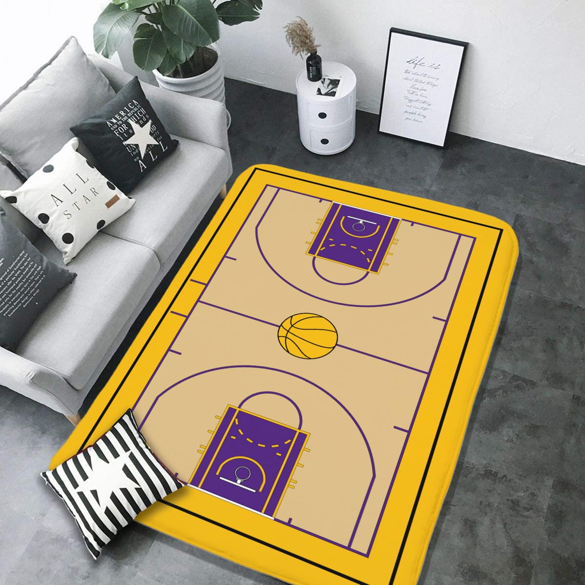 Amazon｜カーペット バスケ バスケットボール おもしろ ラグマット 100