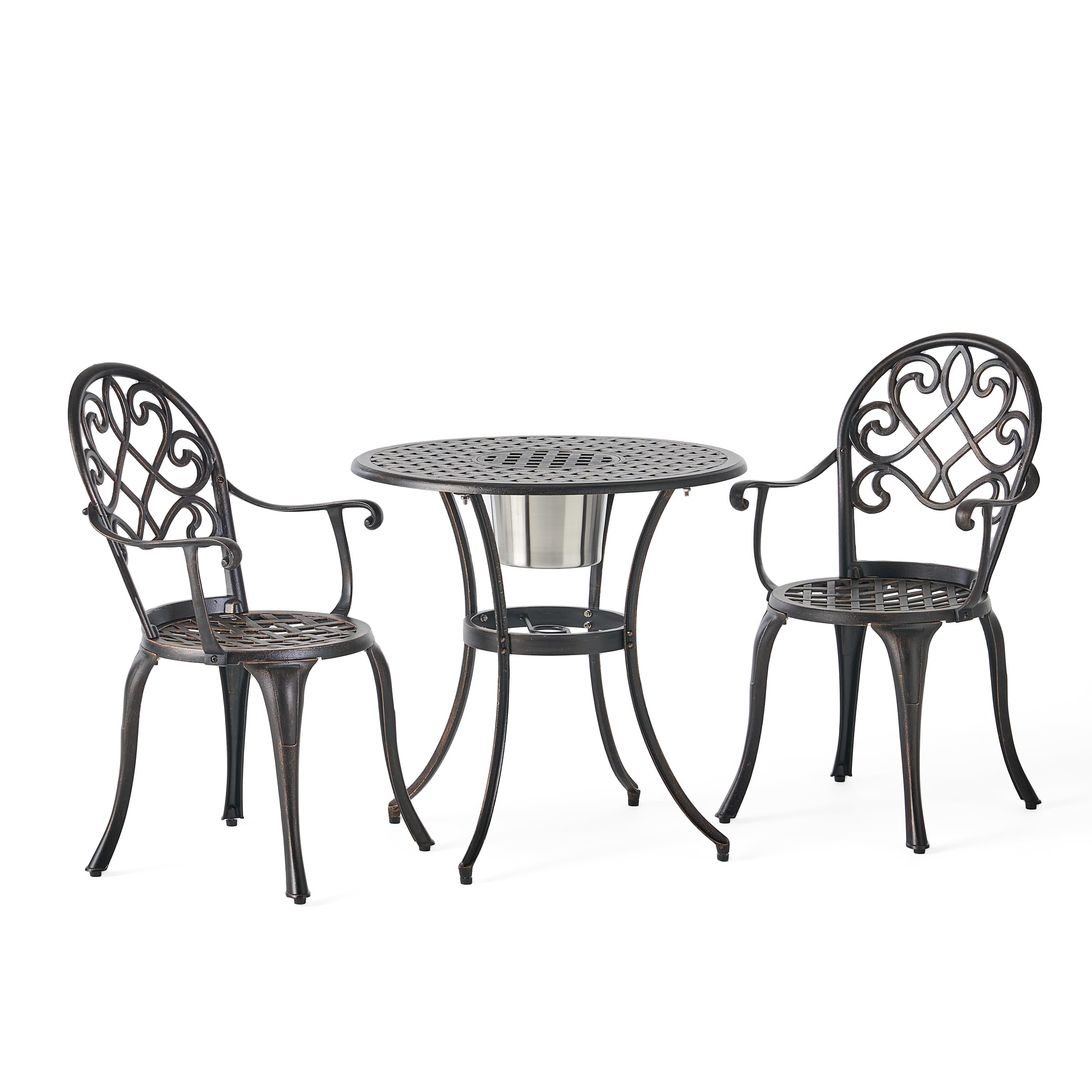 GOWE Camden 3PC CAST Bistro Set W ICE Bucket