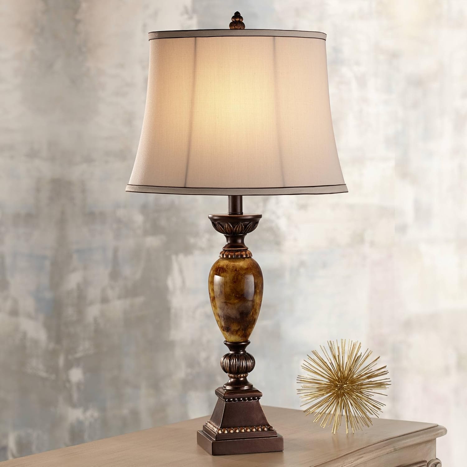 Kathy Ireland Home Mulholland 30" Marble Finish Traditional Table Lamp, Table Lamps Amazon Canada