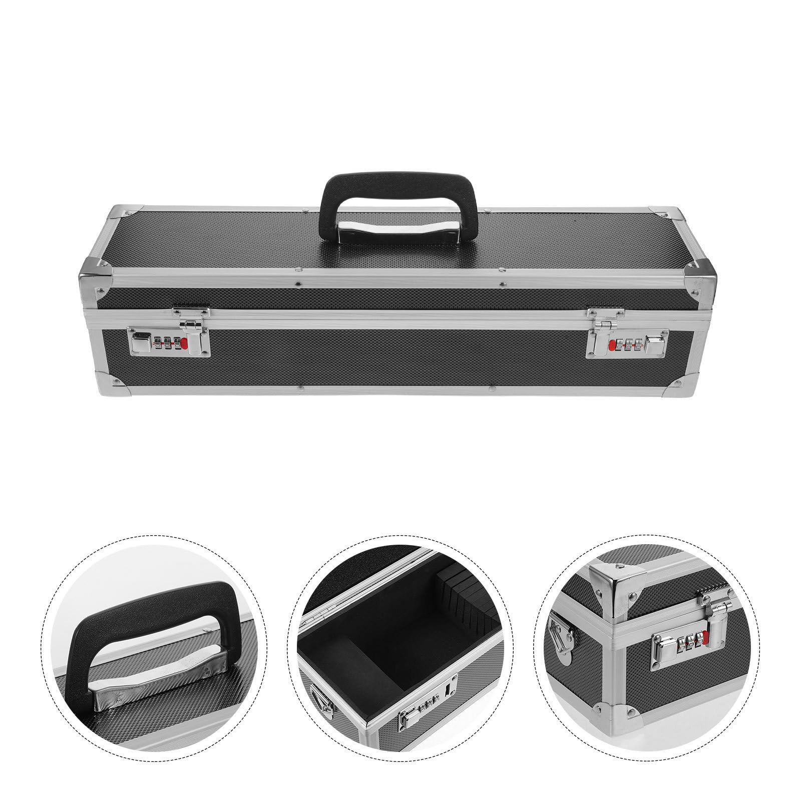 HOMSFOU Tragbarer Aluminium Messerkoffer mit Abschließbarem Hartschalenetui Aufbewahrungsbox für Messer und Kochutensilien Robust für Outdoor und Küchengebrauch