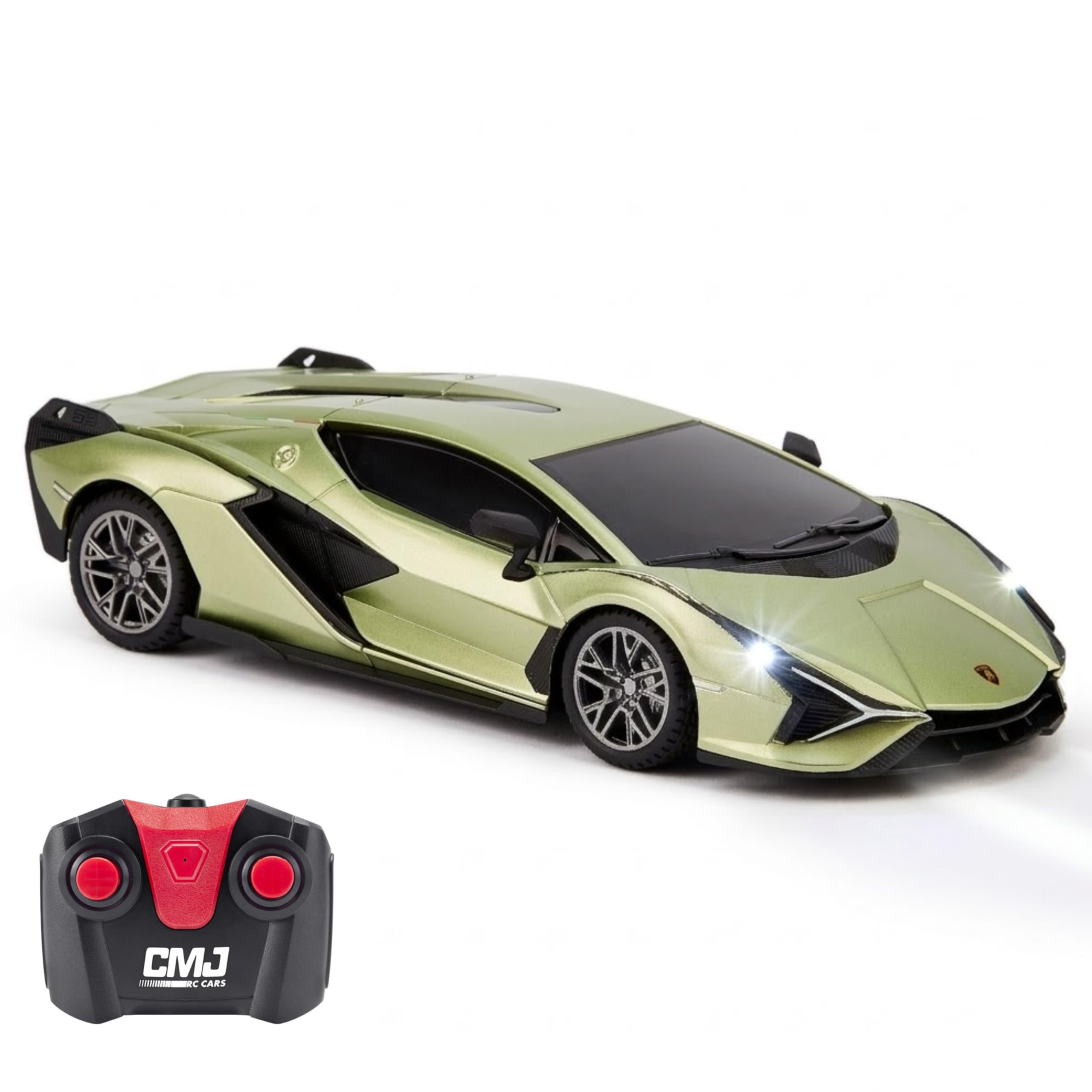 1:24 Scale Officially Licensed RC Lamborghini Sián FKP 37, Green Lambo Sport Racing Hobby Toy Car Model Vehicle for Boys Girls and Adults Gift
