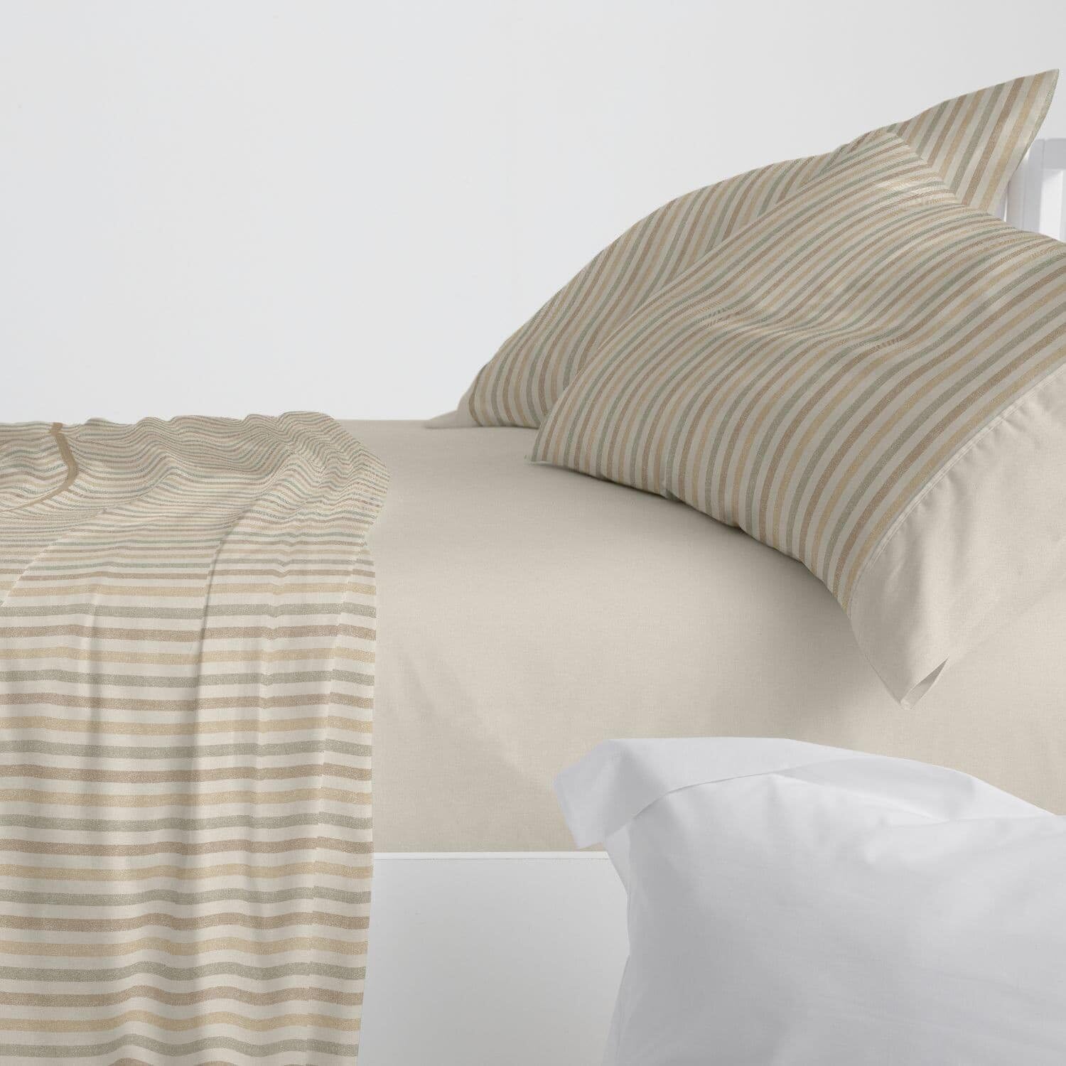Burrito Blanco | Juego de sábanas Algodón | Cama de 90cm. (+Medidas Disponibles) | Diseño 628 | Color Camel (90x190/200cm.)