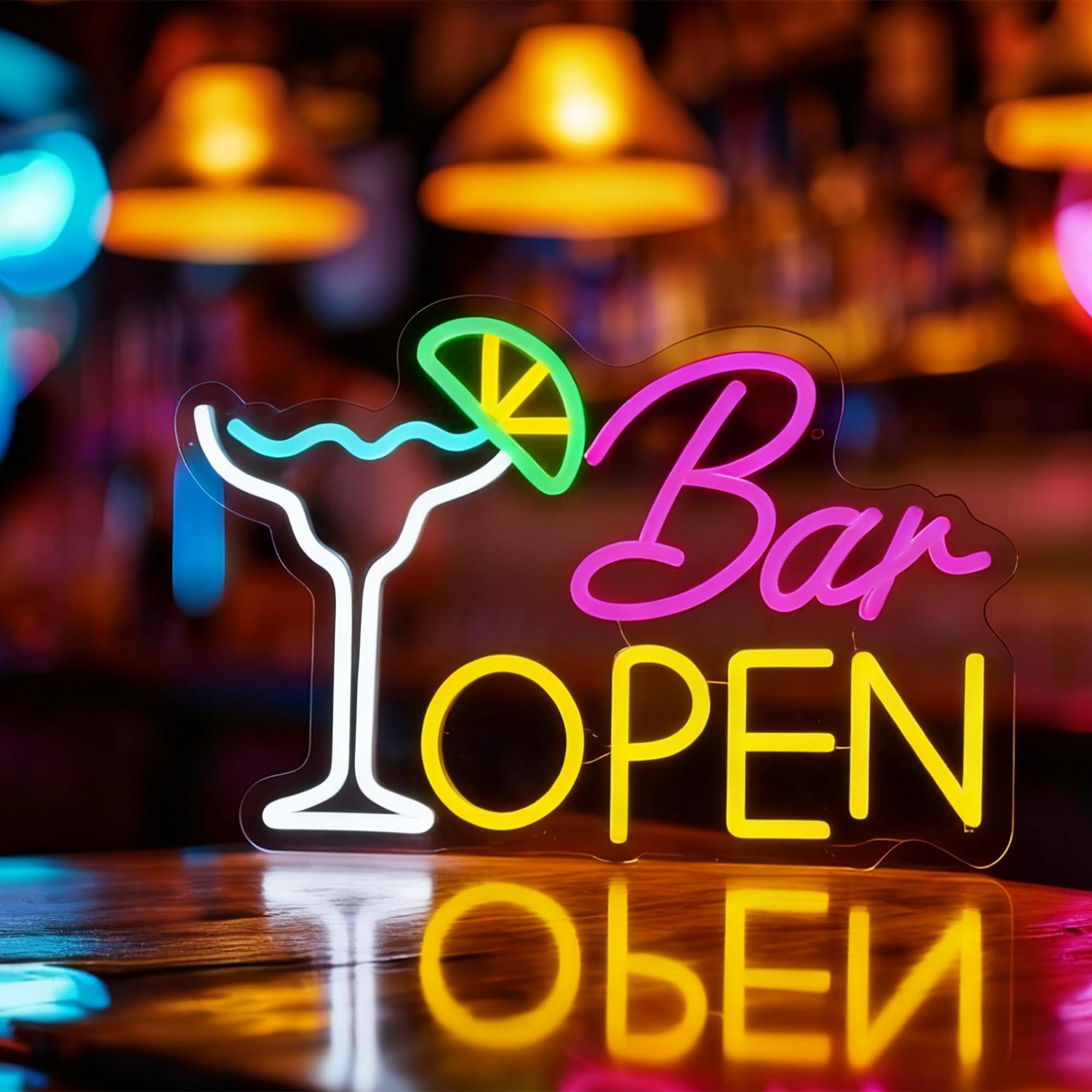 MEKOTRIN Bar Open Neon Light Sign